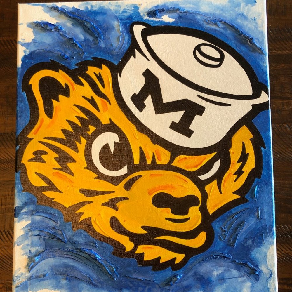 1 of a kind--University of Michigan Wolverine - unique and cool, Big Blue mascot